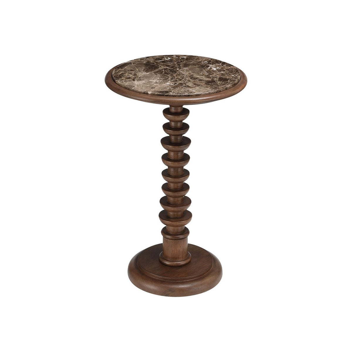Currey and Company 3000-0337 Steppe Accent Table in Dark Brown/Natural