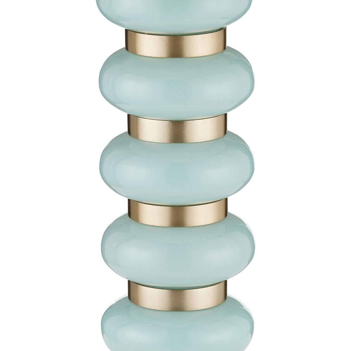 Currey and Company 4000-0281 Lambent Drinks Table in Turquoise/Brushed Brass/Natural