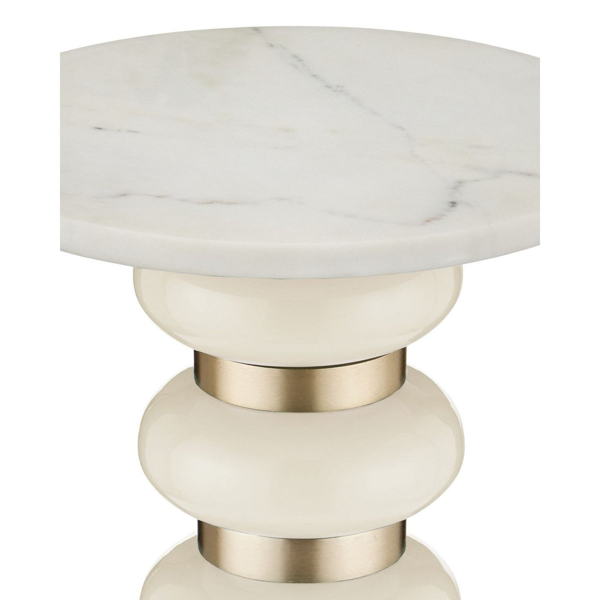 Currey and Company 4000-0282 Lambent Drinks Table in Peach/Brushed Brass/Natural