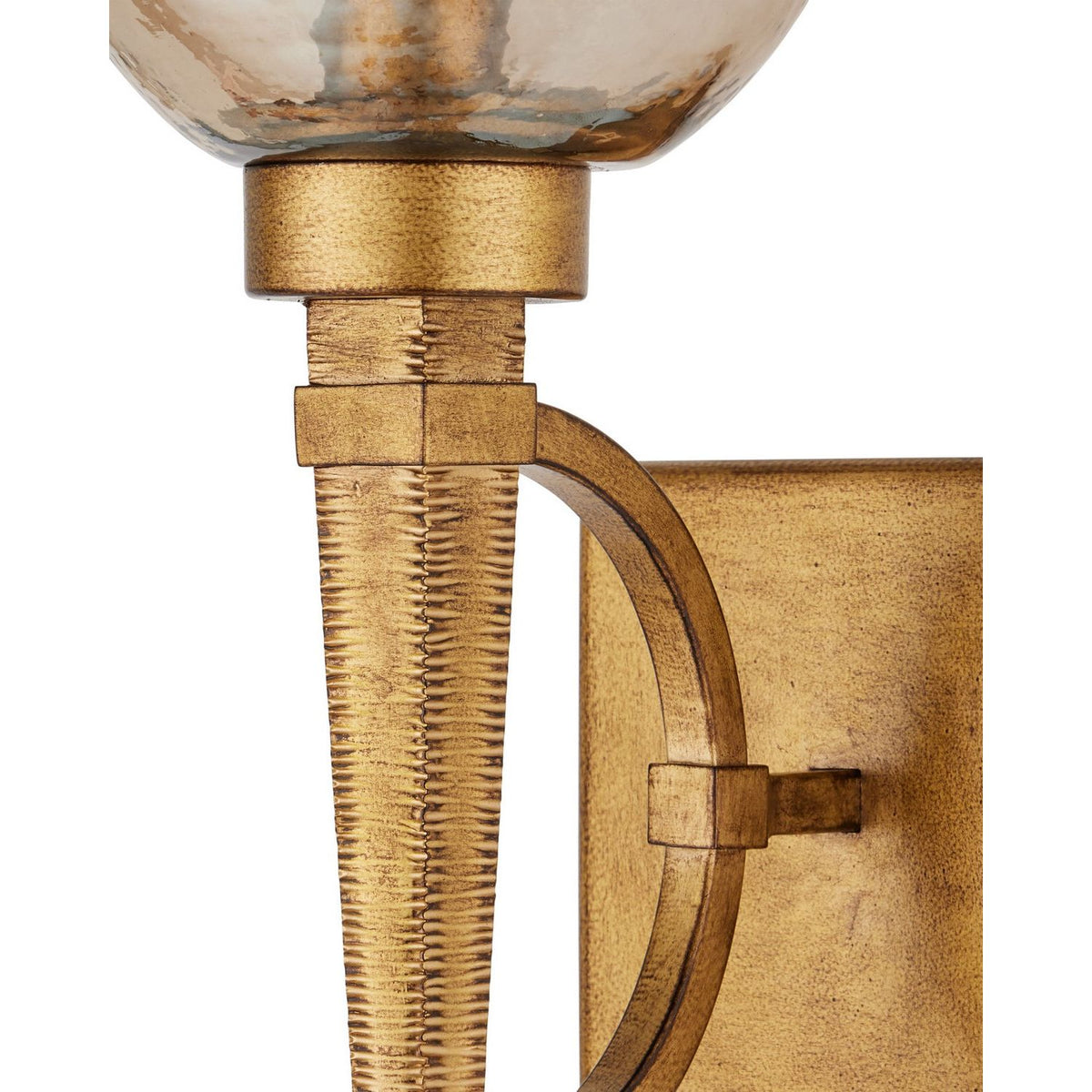 Currey and Company 5000-0309 Glistero Wall Sconce in Copper Gold Luster/Mustard Gold