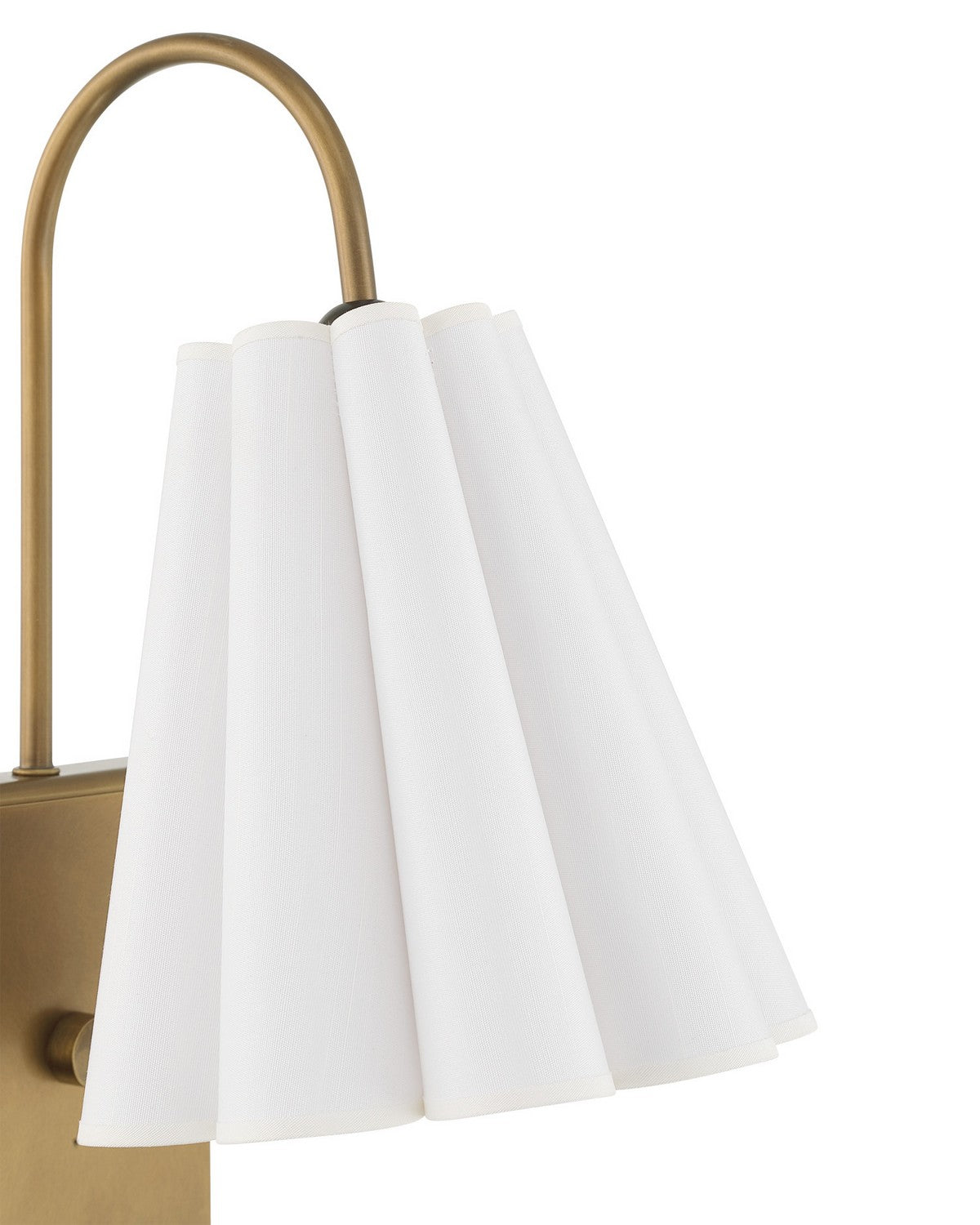 Currey and Company 5000-0315 Blithe Wall Sconce in Off-White/Coffee Brass