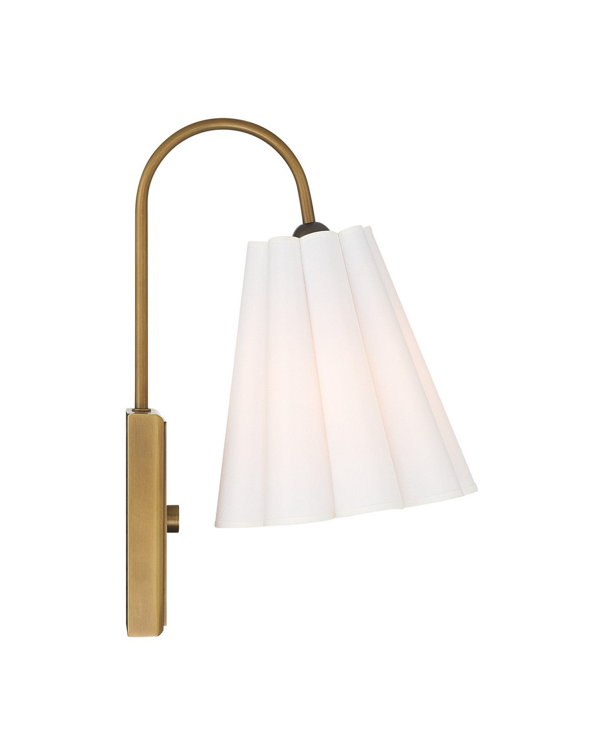 Currey and Company 5000-0315 Blithe Wall Sconce in Off-White/Coffee Brass