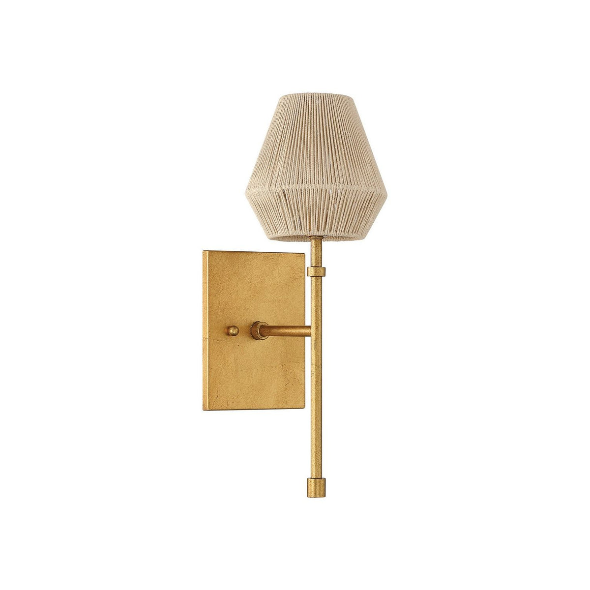 Currey and Company 5000-0316 Francie Wall Sconce in Antique Gold Leaf/Natural