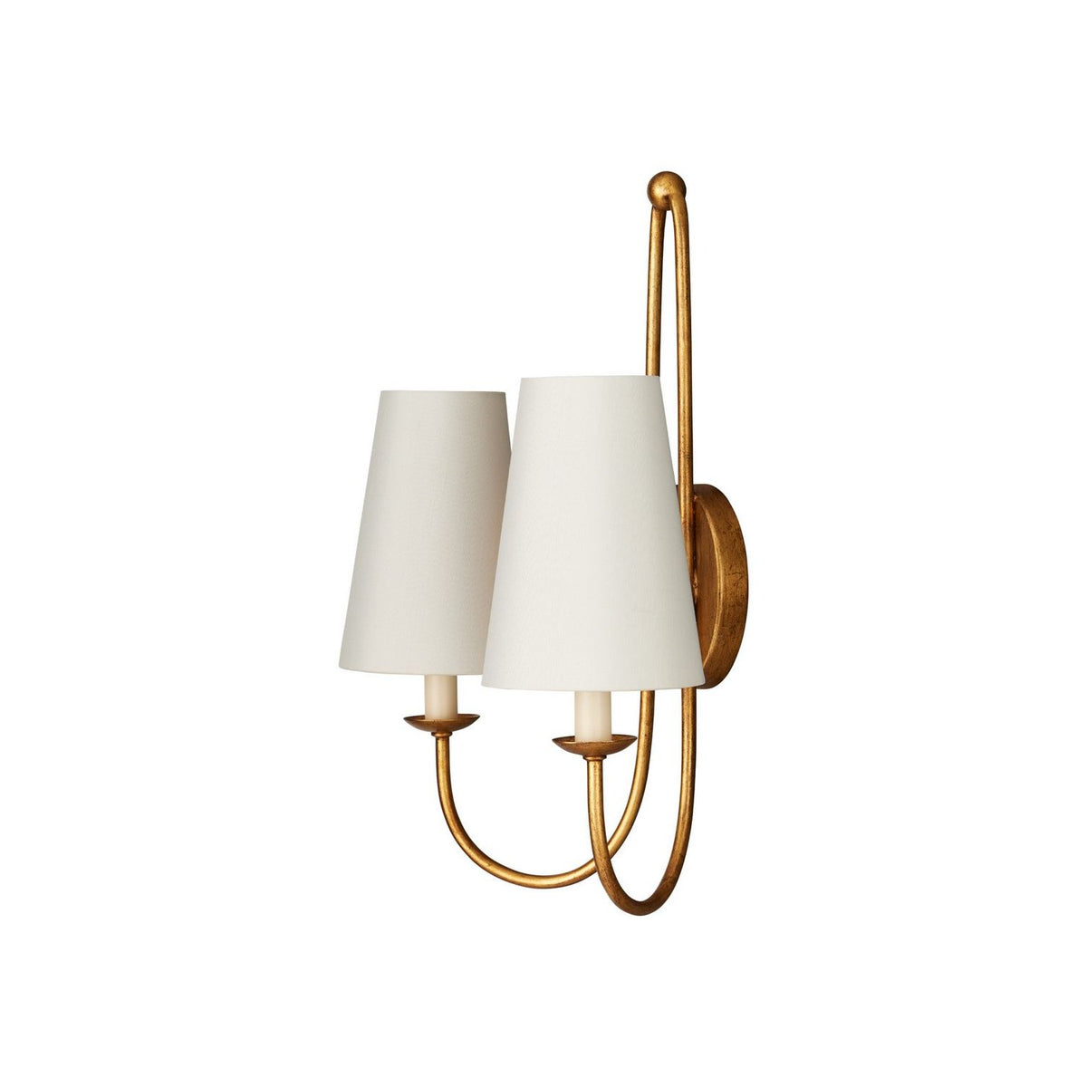 Currey and Company 5000-0318 Brayden Double-Light Wall Sconce in Antique Gold Leaf