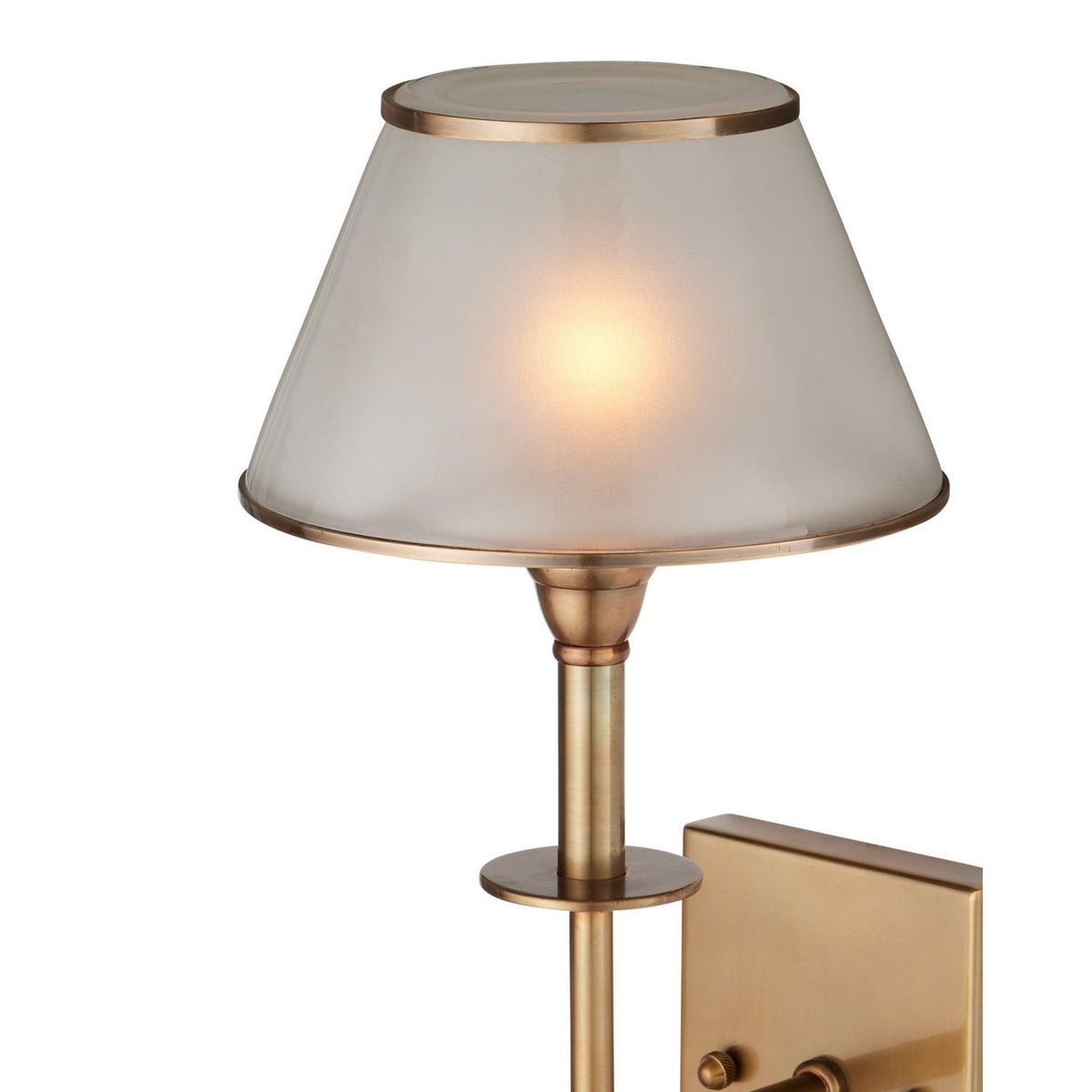 Currey and Company 5500-0066 Ronaldo Outdoor Wall Sconce in Antique Brass/Frosted