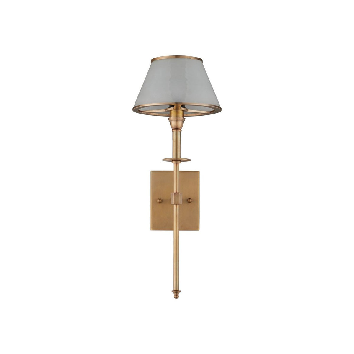 Currey and Company 5500-0066 Ronaldo Outdoor Wall Sconce in Antique Brass/Frosted