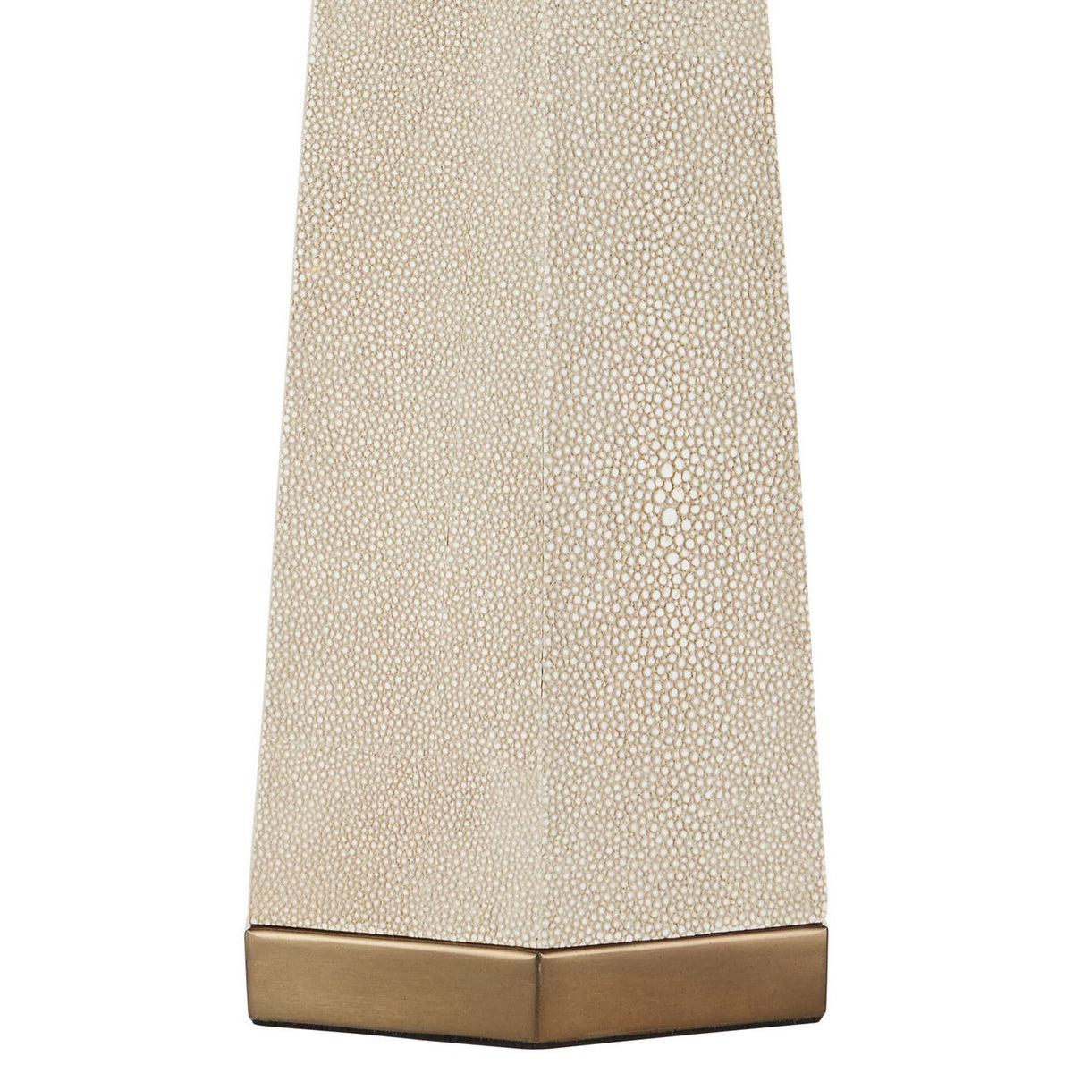 Currey and Company 6000-1082 Galuchat Table Lamp in Ivory Faux Shagreen/Brass