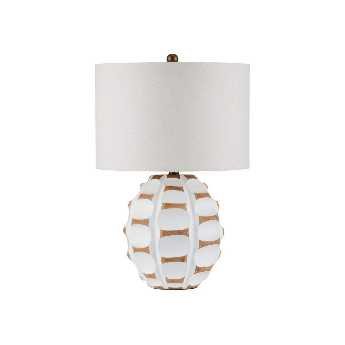 Currey and Company 6000-1089 Betel Nut Table Lamp in White