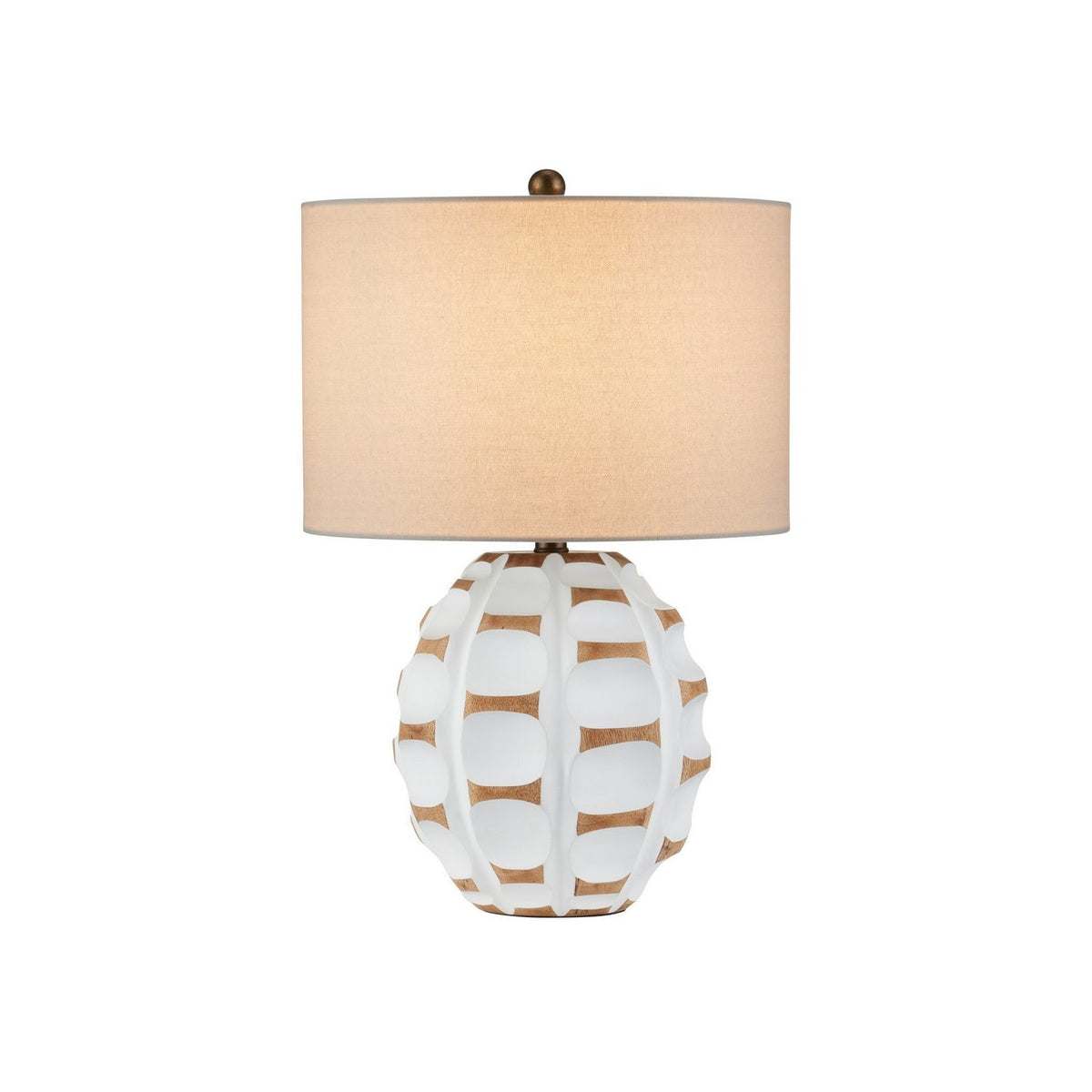 Currey and Company 6000-1089 Betel Nut Table Lamp in White