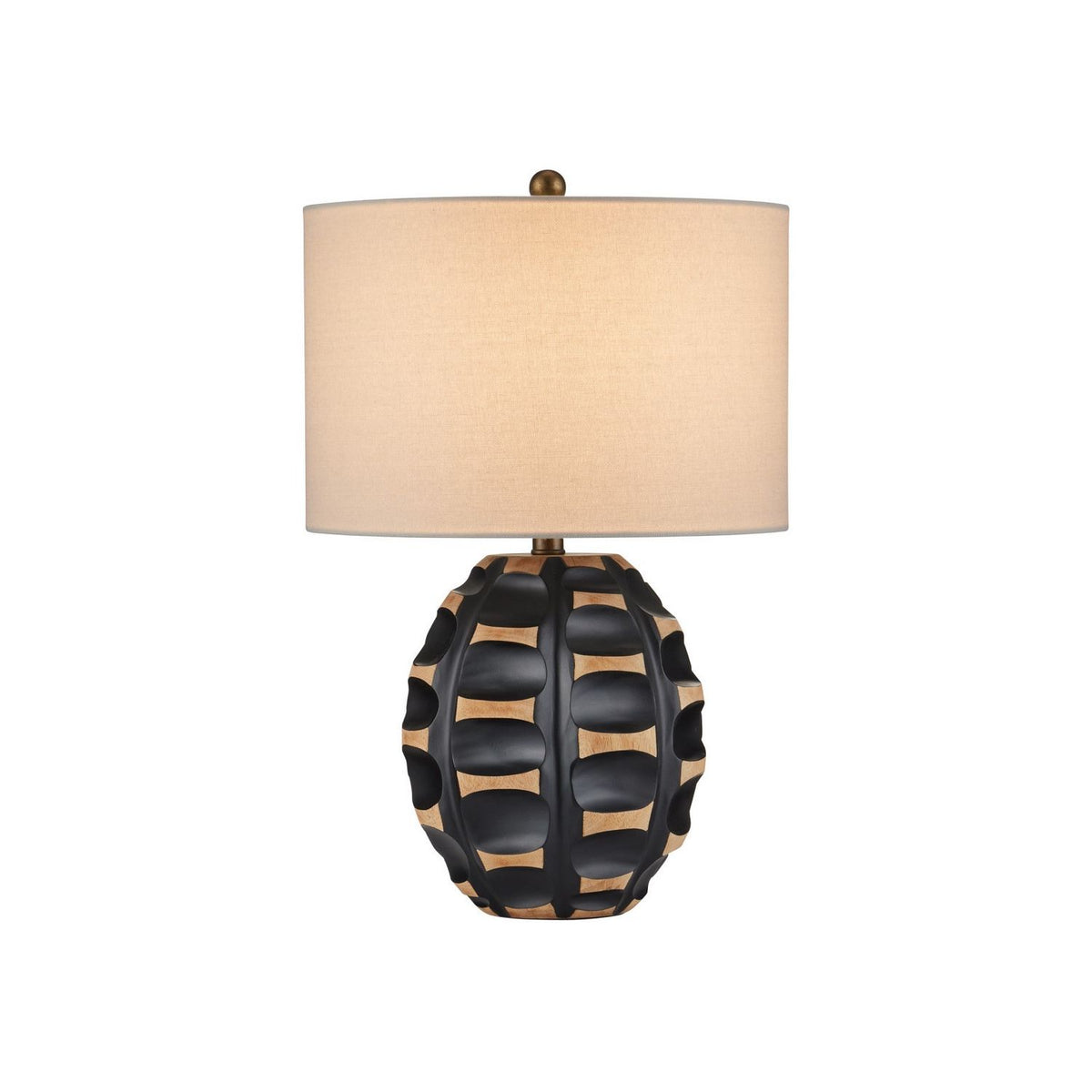 Currey and Company 6000-1092 Betel Nut Table Lamp in Black