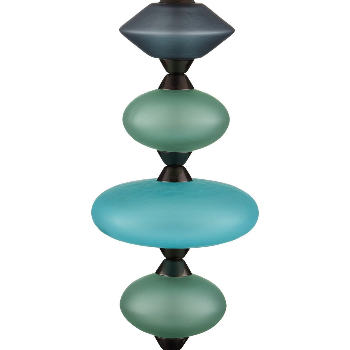 Currey and Company 6000-1093 Nereid Table Lamp in Blue/Metallic Black
