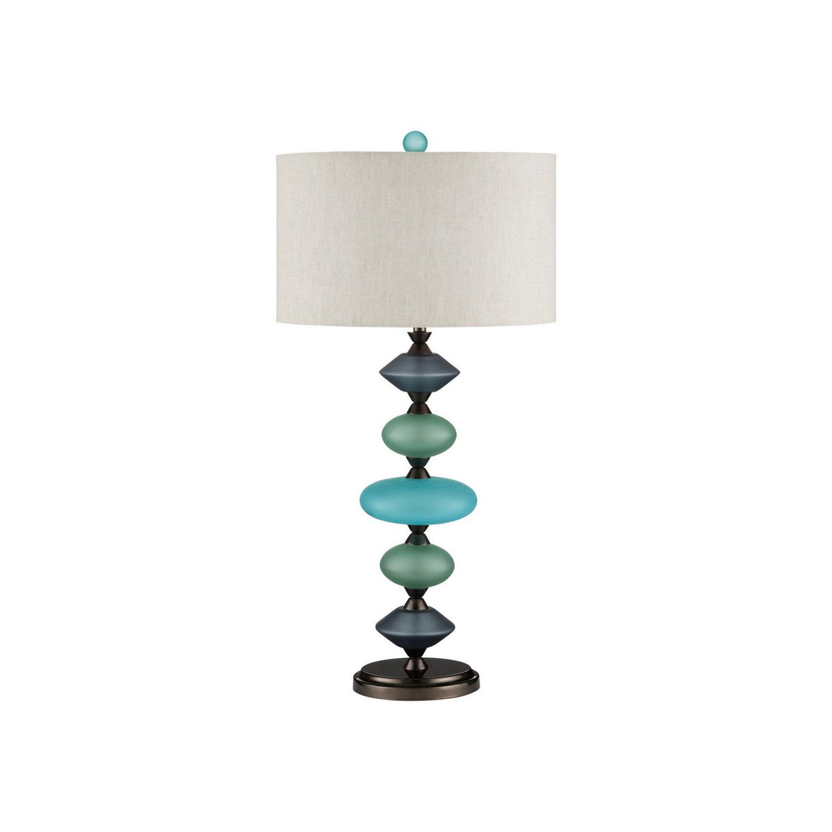 Currey and Company 6000-1093 Nereid Table Lamp in Blue/Metallic Black