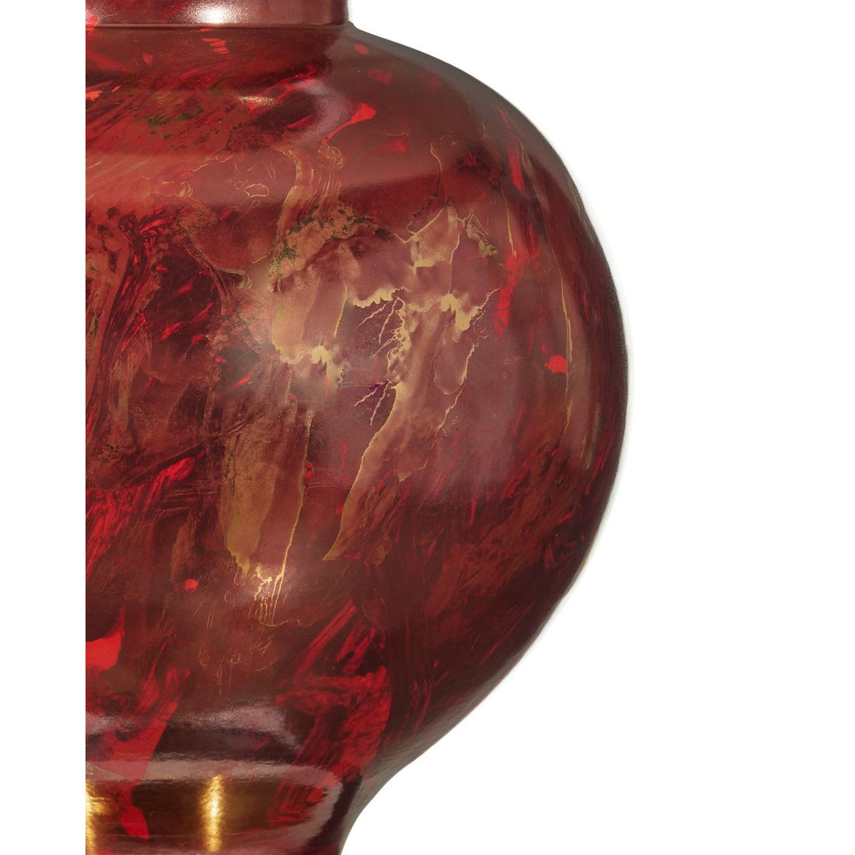 Currey and Company 6000-1106 Lutz Table Lamp in Dark Red/Gold