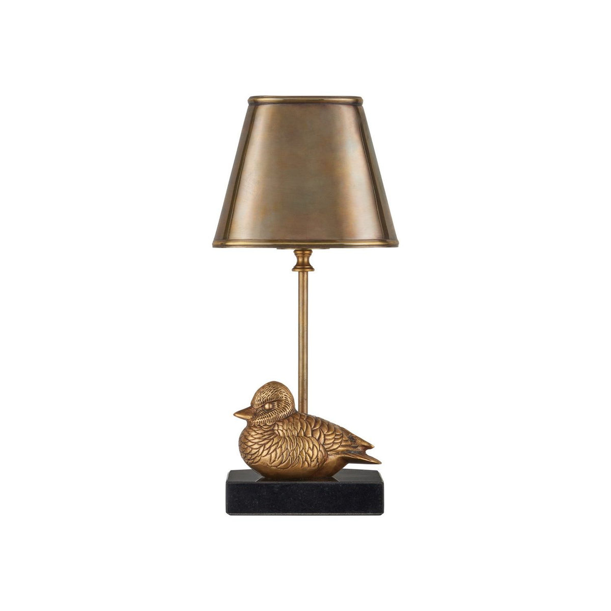 Currey and Company 6700-0038 Migratory Cordless Table Lamp in Vintage Brass/Black