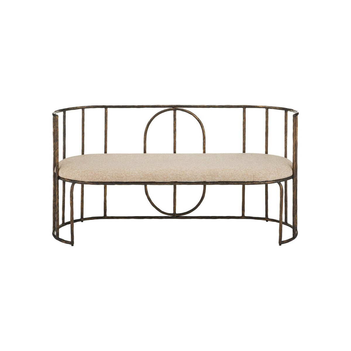 Currey and Company 7000-1292 Euclid Settee in Antique Bronze
