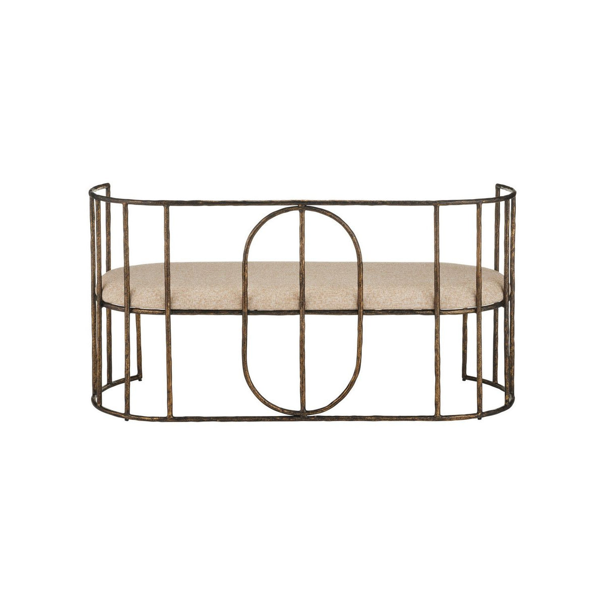Currey and Company 7000-1292 Euclid Settee in Antique Bronze