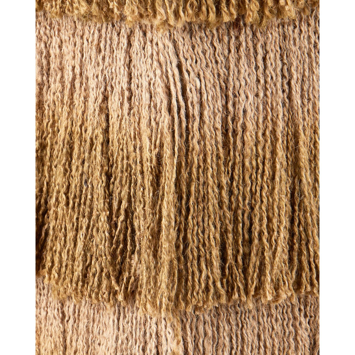 Currey and Company 7000-1302 Jute Fringe Ottoman in Bronze/Beige