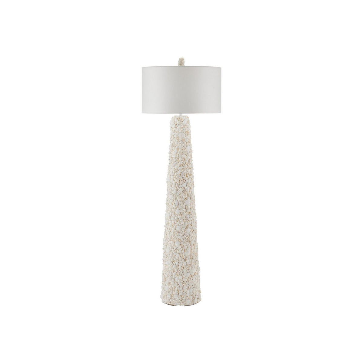 Currey and Company 8000-0189 Turbinella Floor Lamp in Sugar White/Natural