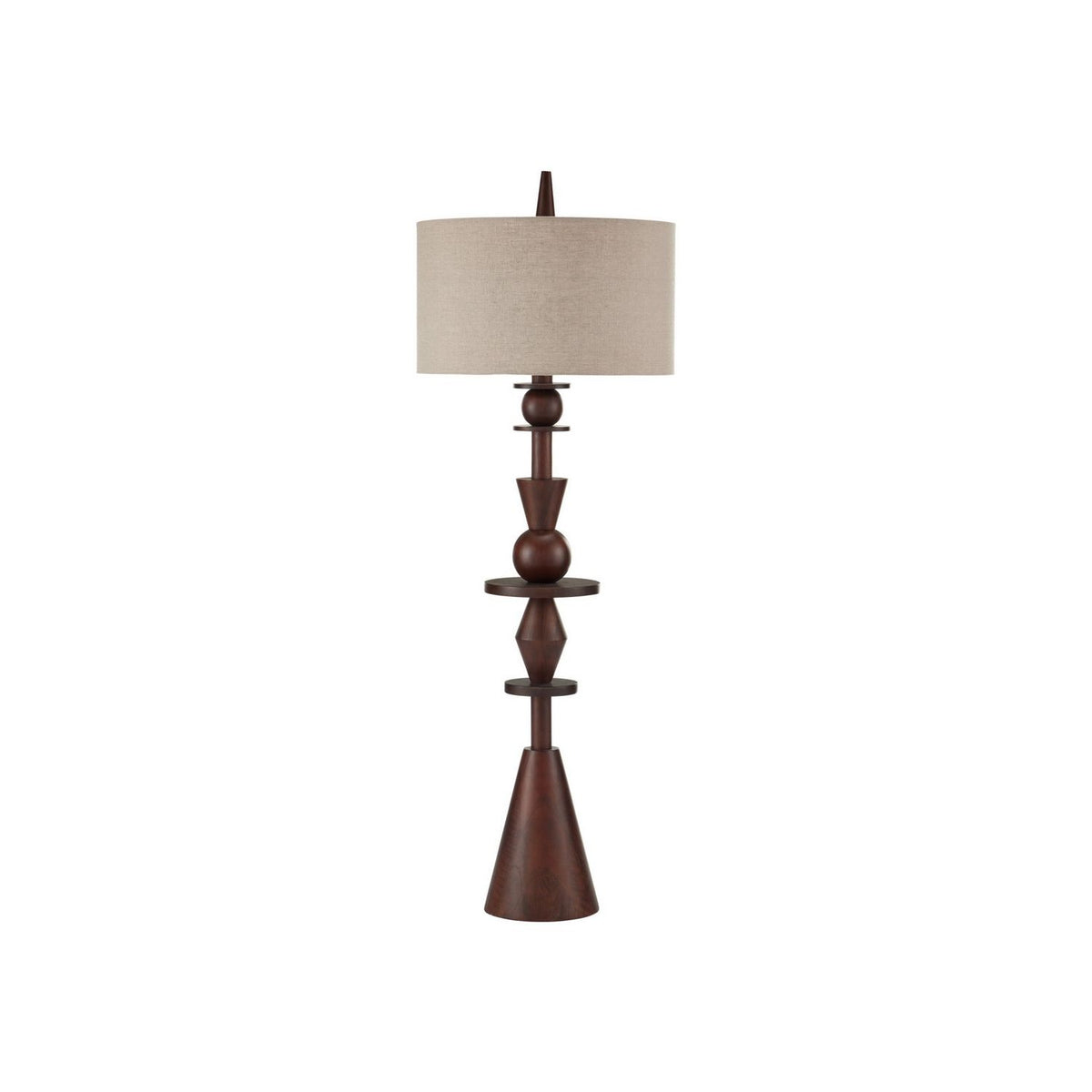 Currey and Company 8000-0192 Cipher Floor Lamp in Walnut Brown