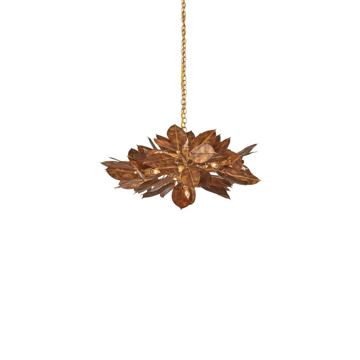 Currey and Company 9000-1432 Weston Oval Chandelier in Magnolia Leaf