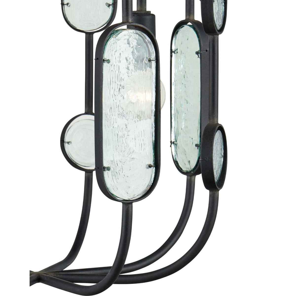 Currey and Company 9000-1444 Ettore Chandelier in Clear/Blacksmith