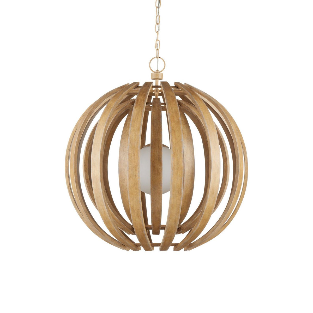 Currey and Company 9000-1447 Dryad Pendant in Natural Ash/Frosted White