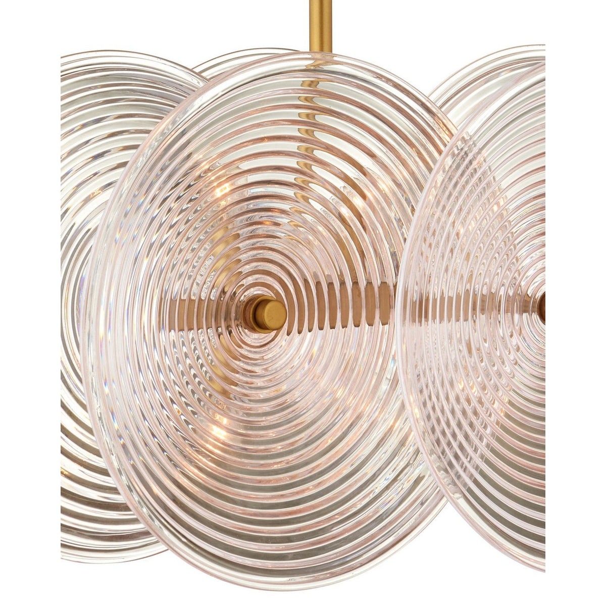 Currey and Company 9000-1457 Whirlwind Rectangular Chandelier in Pale Pink/Brass