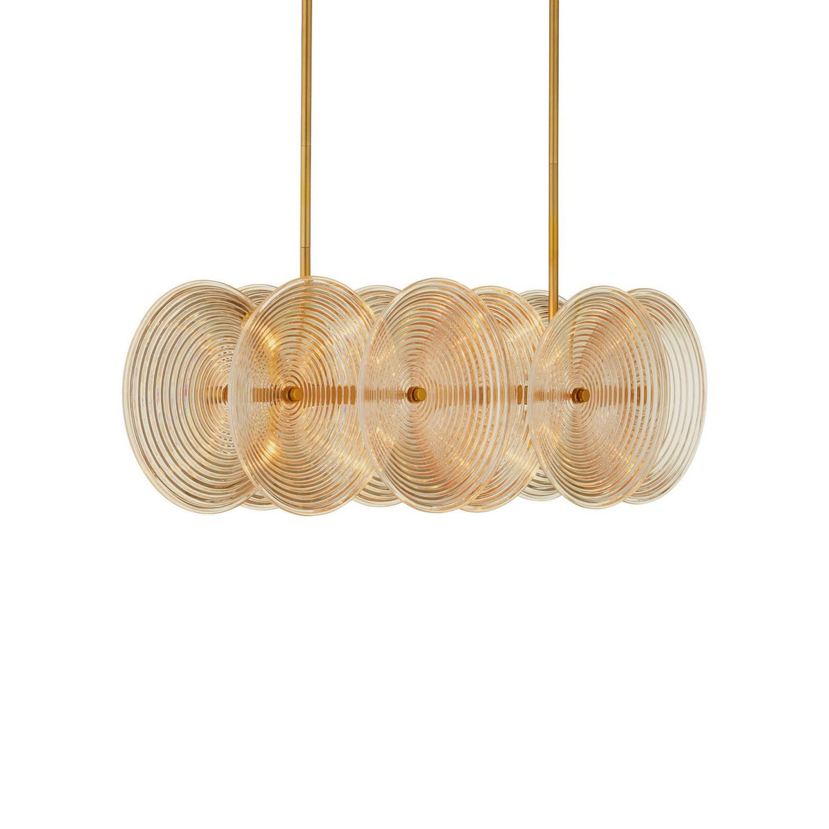 Currey and Company 9000-1458 Whirlwind Rectangular Chandelier in Pale Yellow/Brass