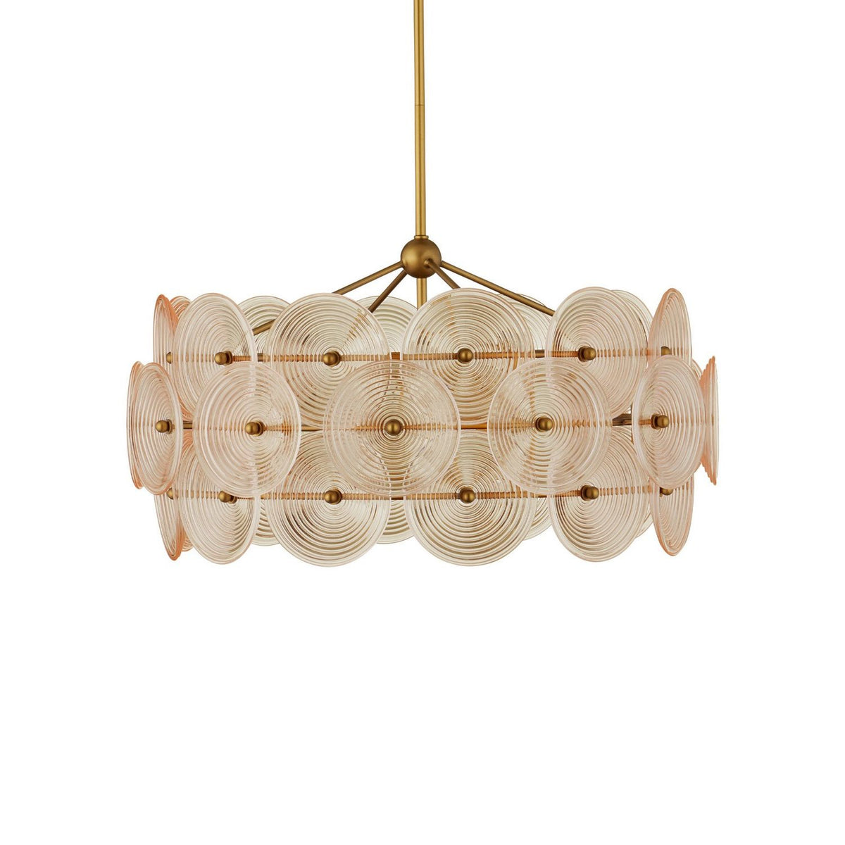 Currey and Company 9000-1460 Whirlwind Chandelier in Pale Yellow/Brass