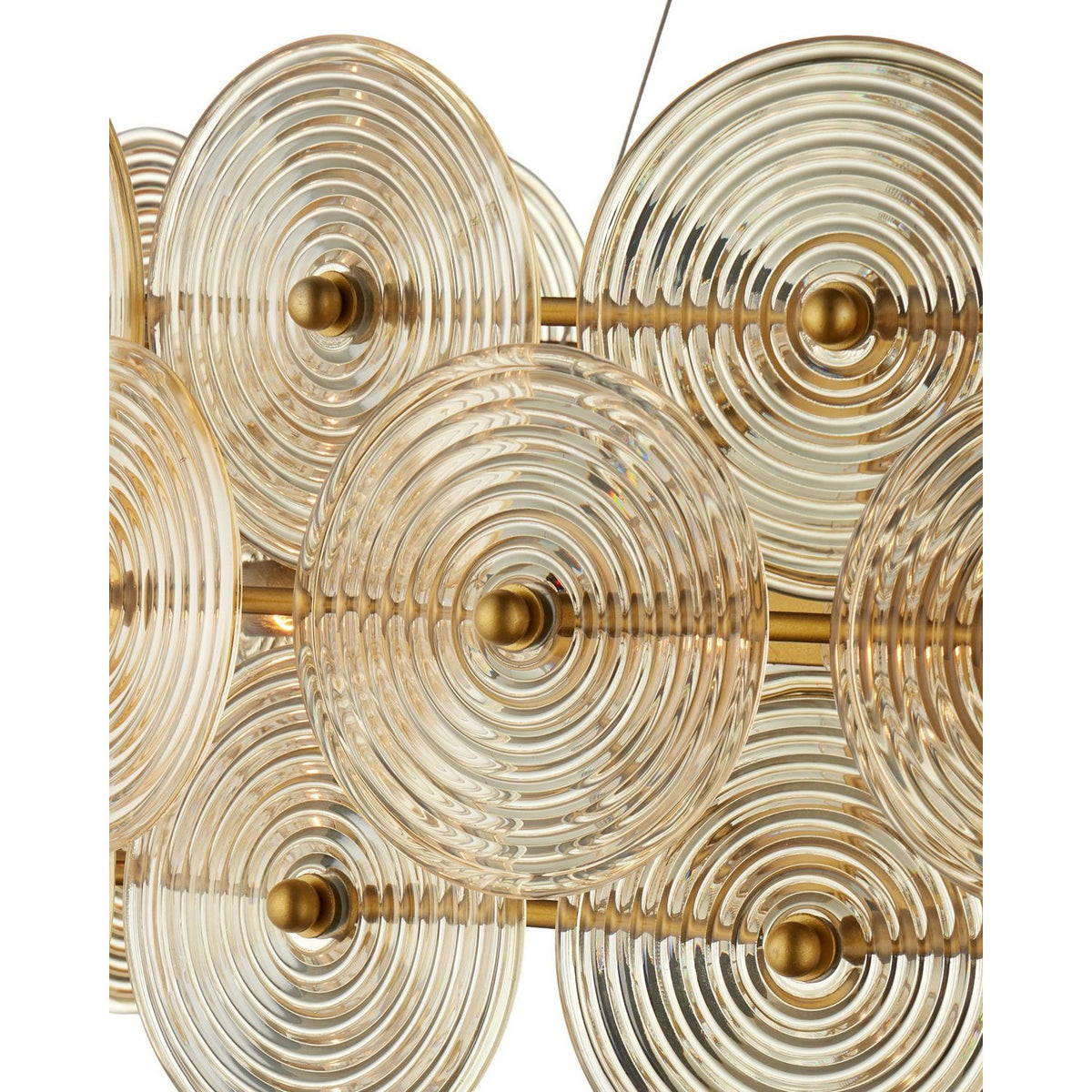 Currey and Company 9000-1462 Whirlwind Chandelier in Pale Yellow/Brass