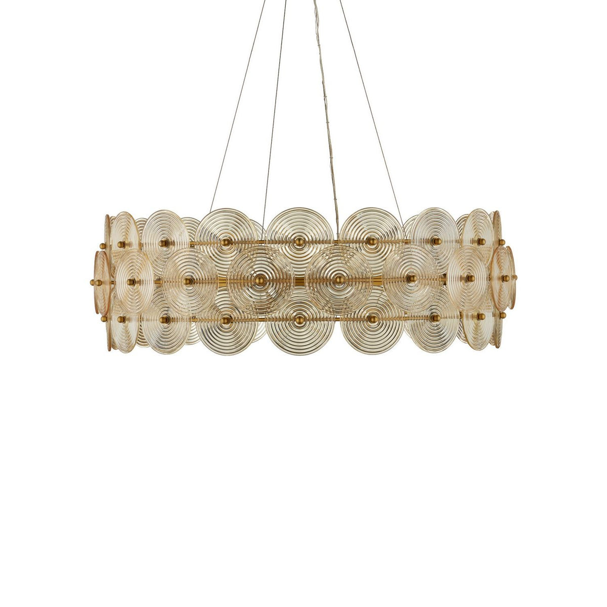 Currey and Company 9000-1462 Whirlwind Chandelier in Pale Yellow/Brass