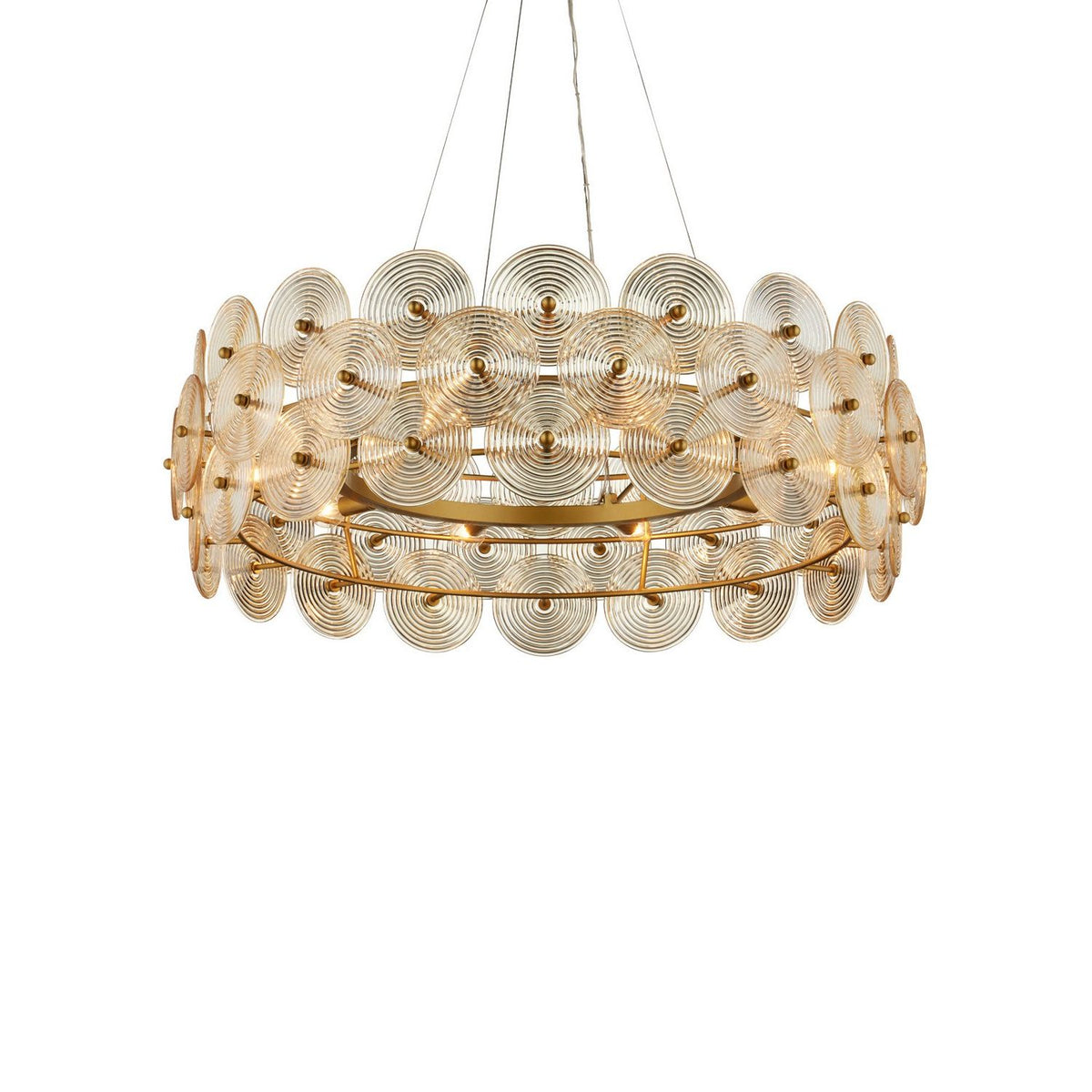 Currey and Company 9000-1462 Whirlwind Chandelier in Pale Yellow/Brass