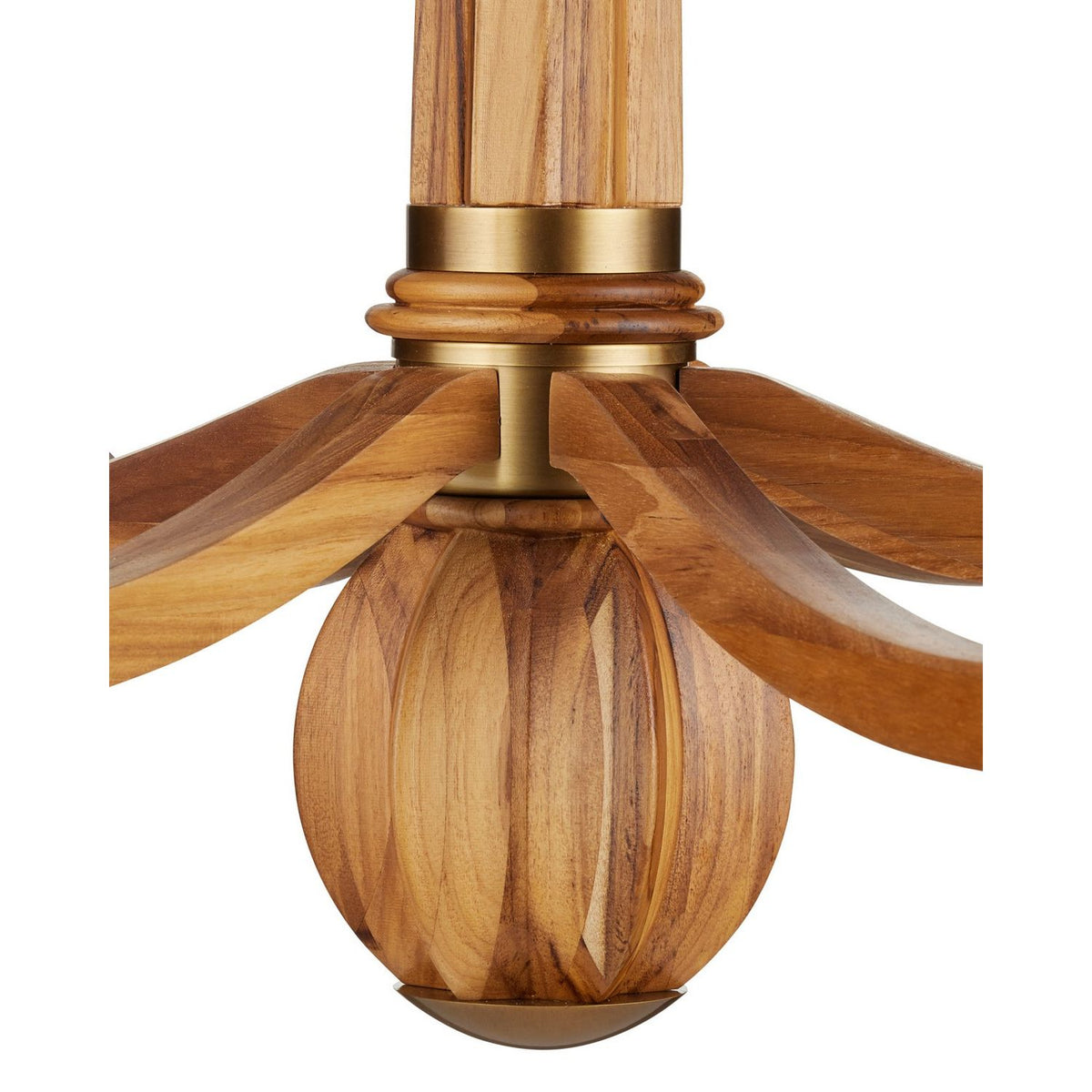 Currey and Company 9000-1463 Woodcroft Chandelier in Natural/Antique Brass