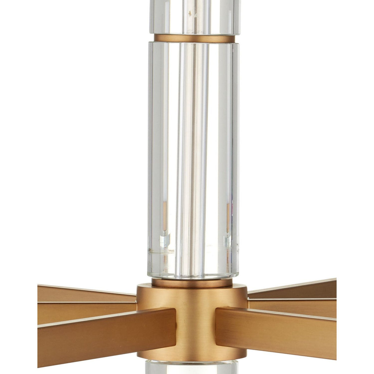 Currey and Company 9000-1464 Marcelo Chandelier in Clear/Antique Brass/White