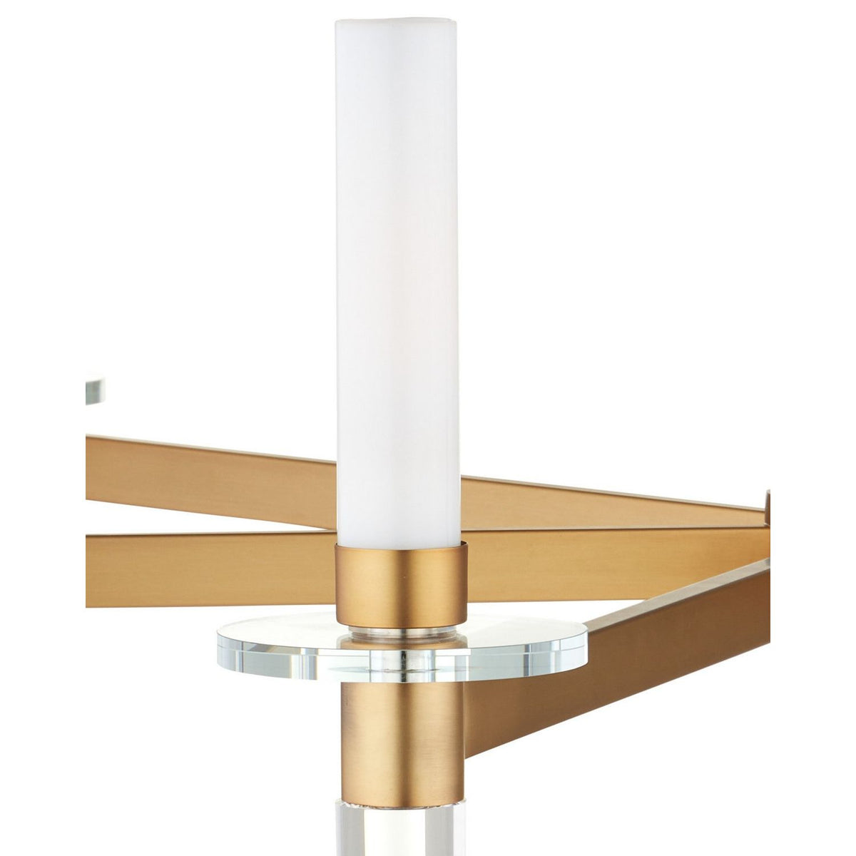 Currey and Company 9000-1464 Marcelo Chandelier in Clear/Antique Brass/White