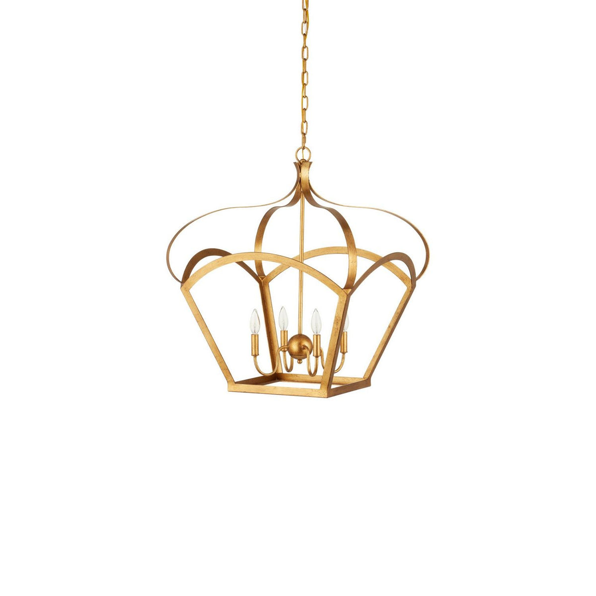 Currey and Company 9000-1487 Coronet Lantern in Antique Gold Leaf