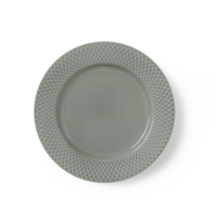 Lyngby Porcelæn 201815 Rhombe Earth Plate in Moss