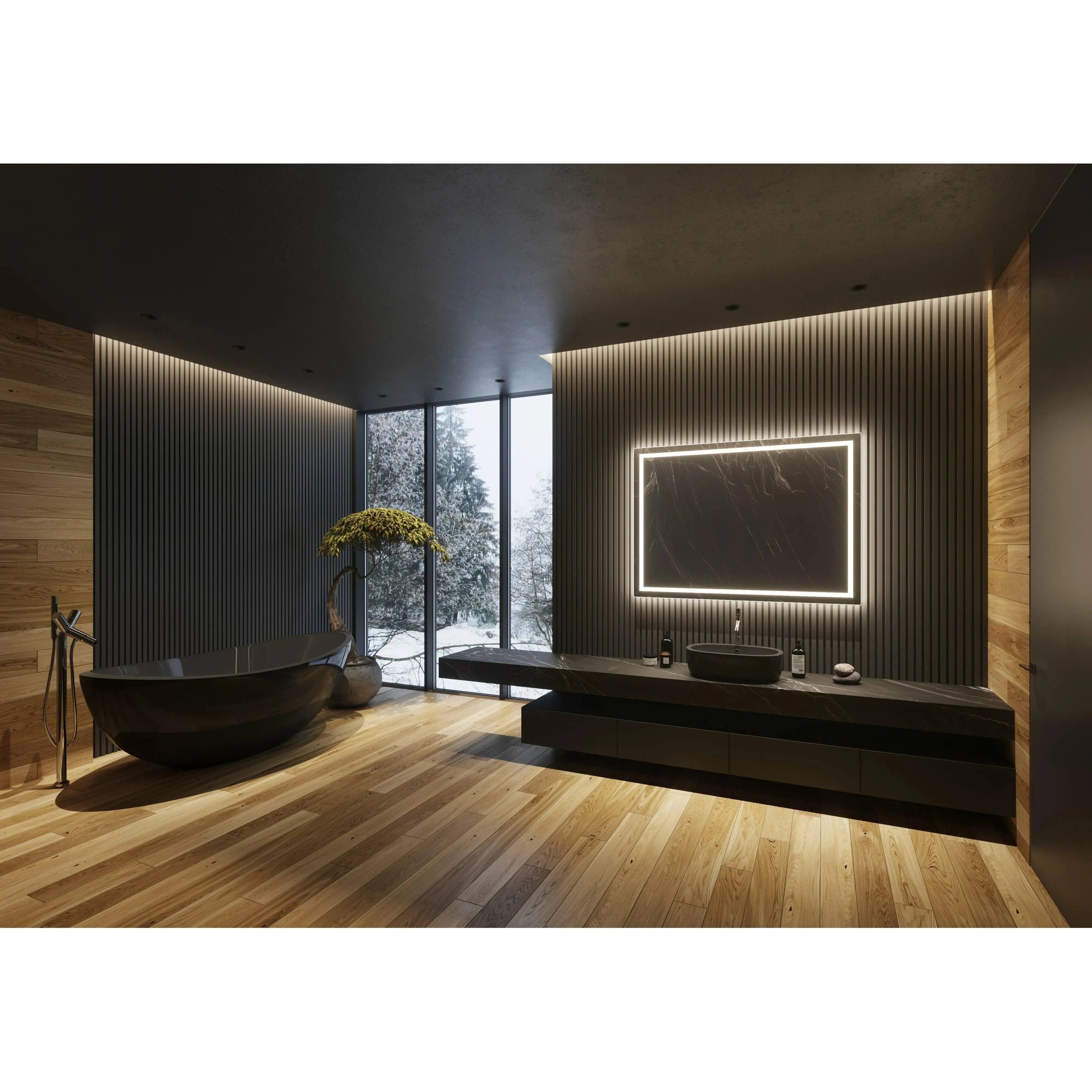 Paris Mirror - Backlit Harmony LED Mirror - BHARM24363000 | The Rug District