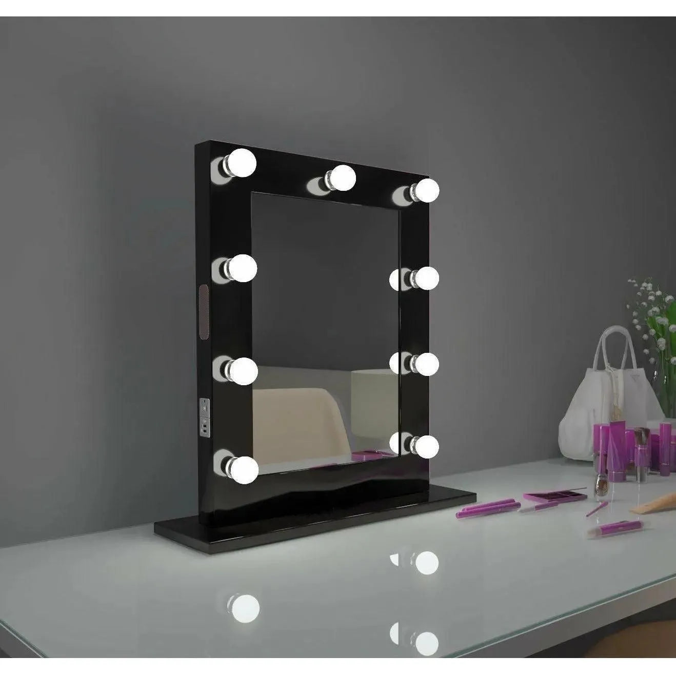 Paris Mirror - Hollywood Marilyn LED Mirror - HMARI20263000-BLK | The Rug District