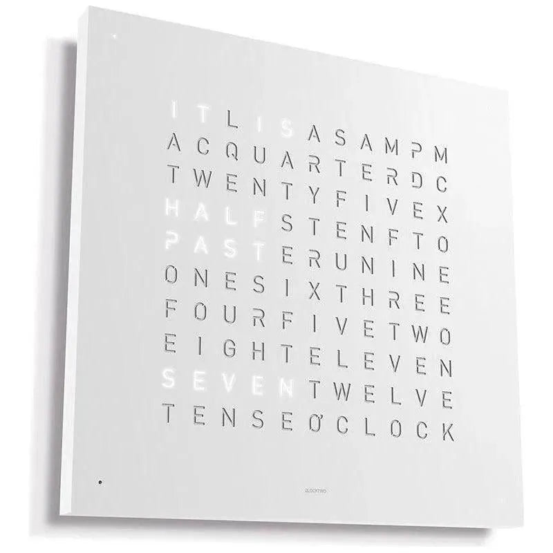 Qlocktwo - QLOCKTWO CLASSIC Wall Clock - QT-CLASSIC-EN-WP | The Rug District