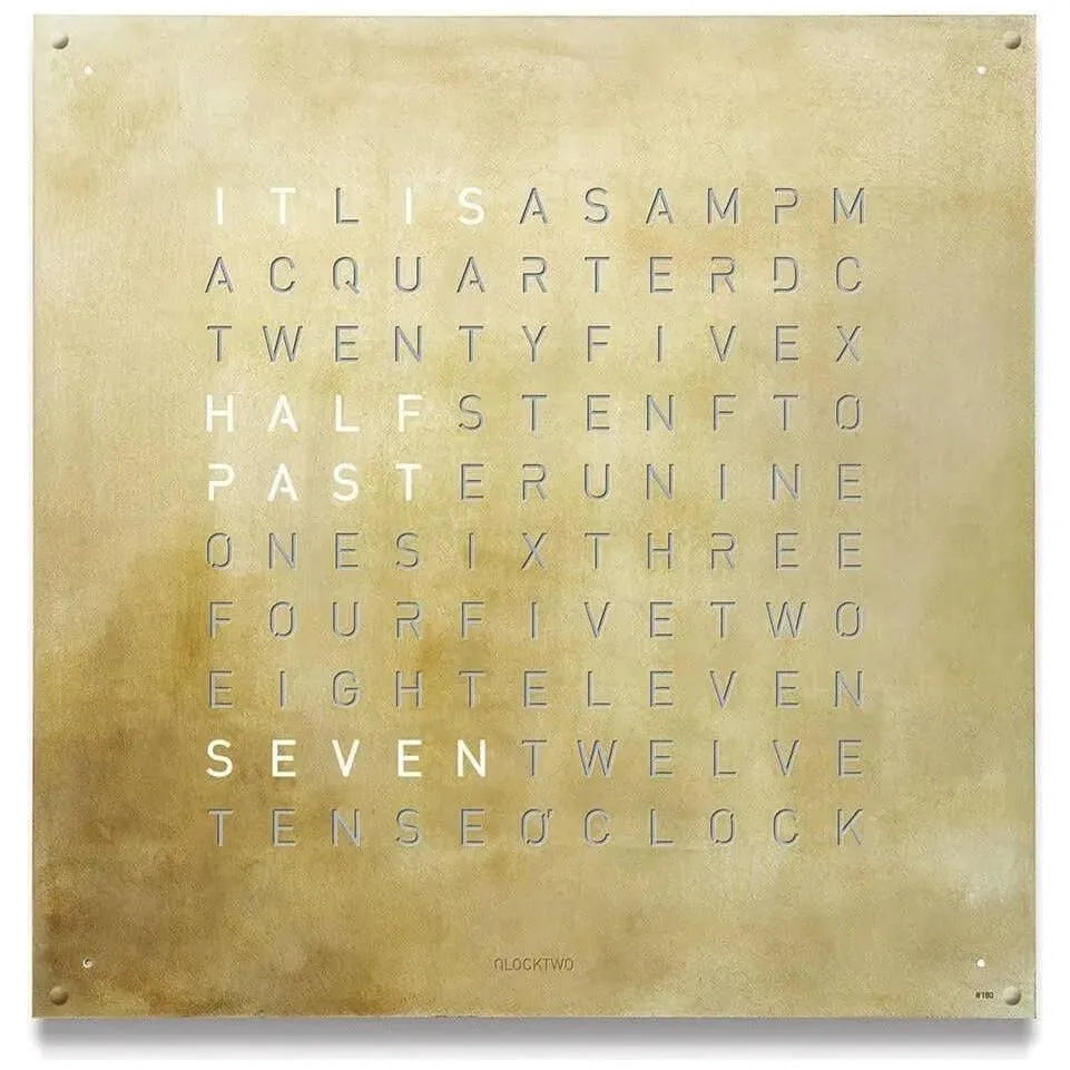 Qlocktwo - QLOCKTWO LARGE Silver & Gold Creator's Edition Wall Clock - QT-LARGE-CE-EN-SG | The Rug District