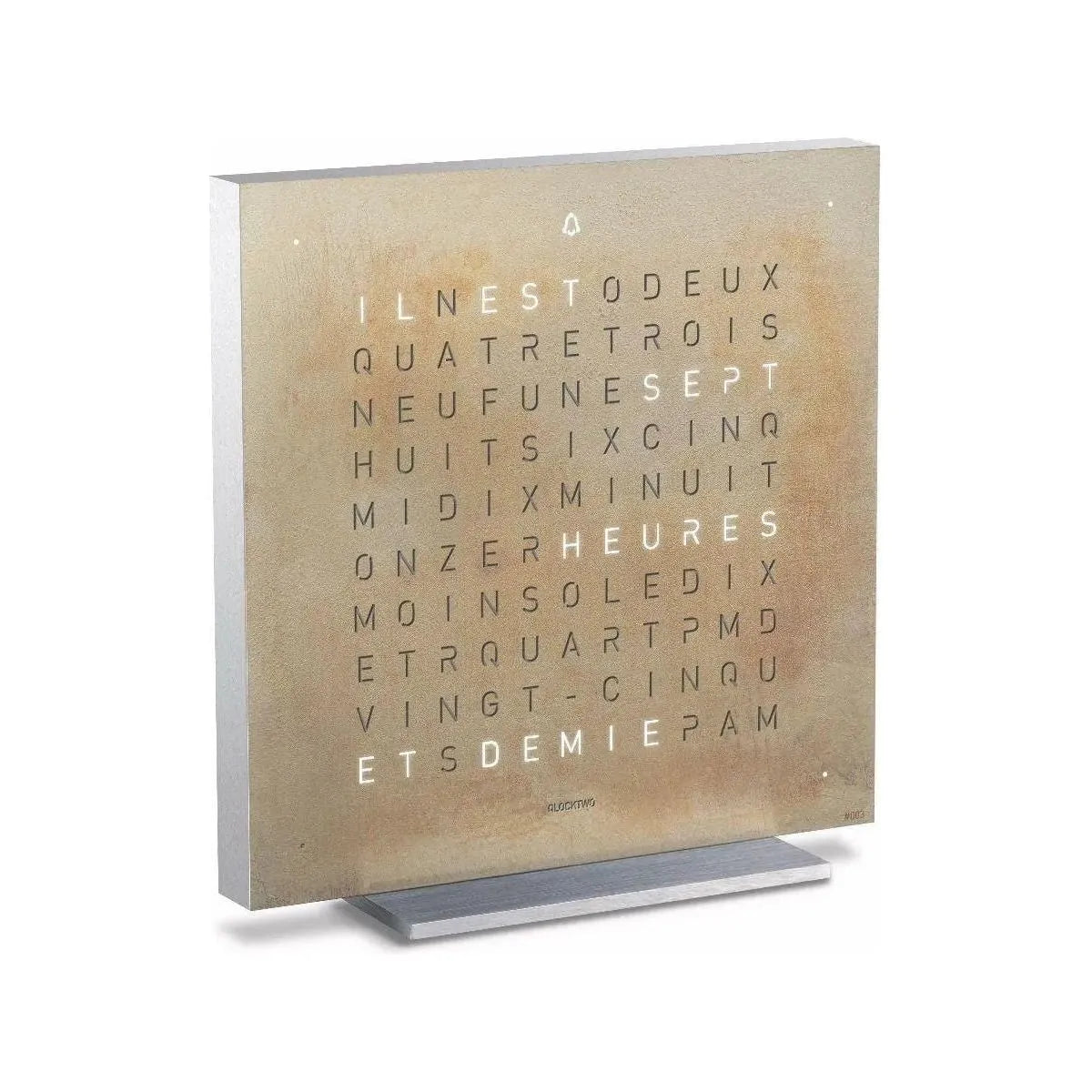 Qlocktwo - QLOCKTWO TOUCH Silver & Gold Creator's Edition Wall Clock - QT-TOUCH-CE-FR-SG | The Rug District