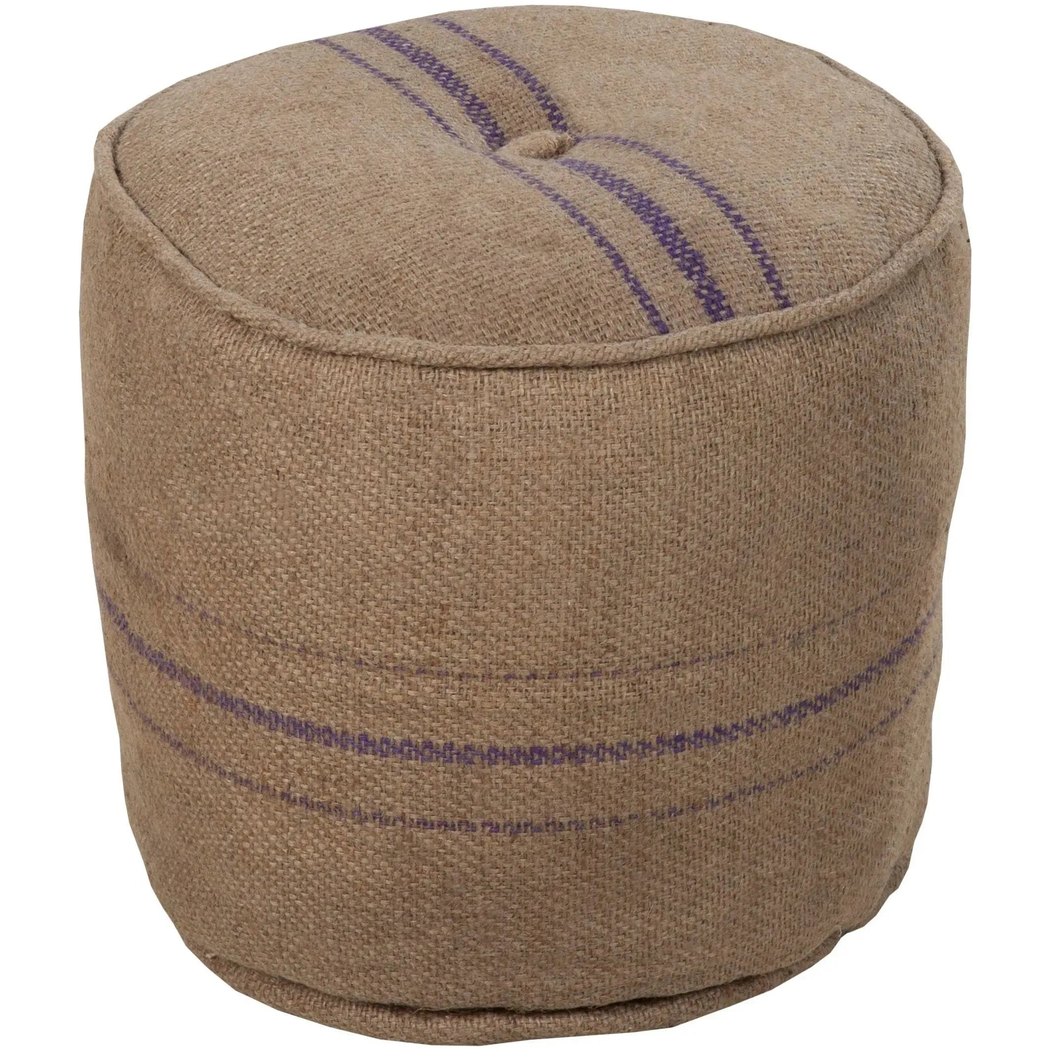 Surya - Burlap Pouf - POUF-13 | The Rug District