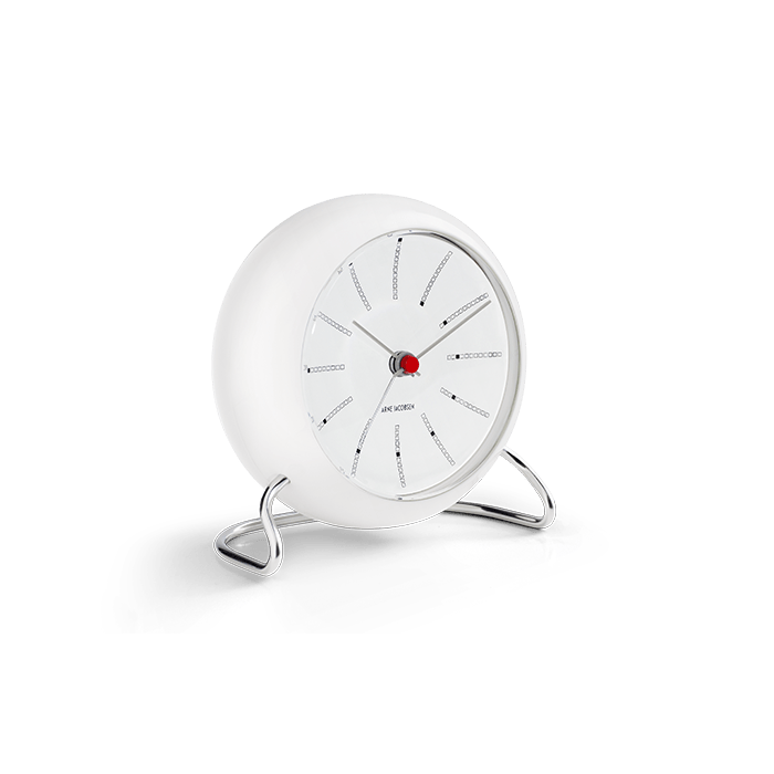 Arne Jacobsen Clocks 43675 Bankers Table Clock in White