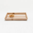 Pigeon and Poodle PP000274 Ashford Trays in Striped Brown Bamboo/White Resin