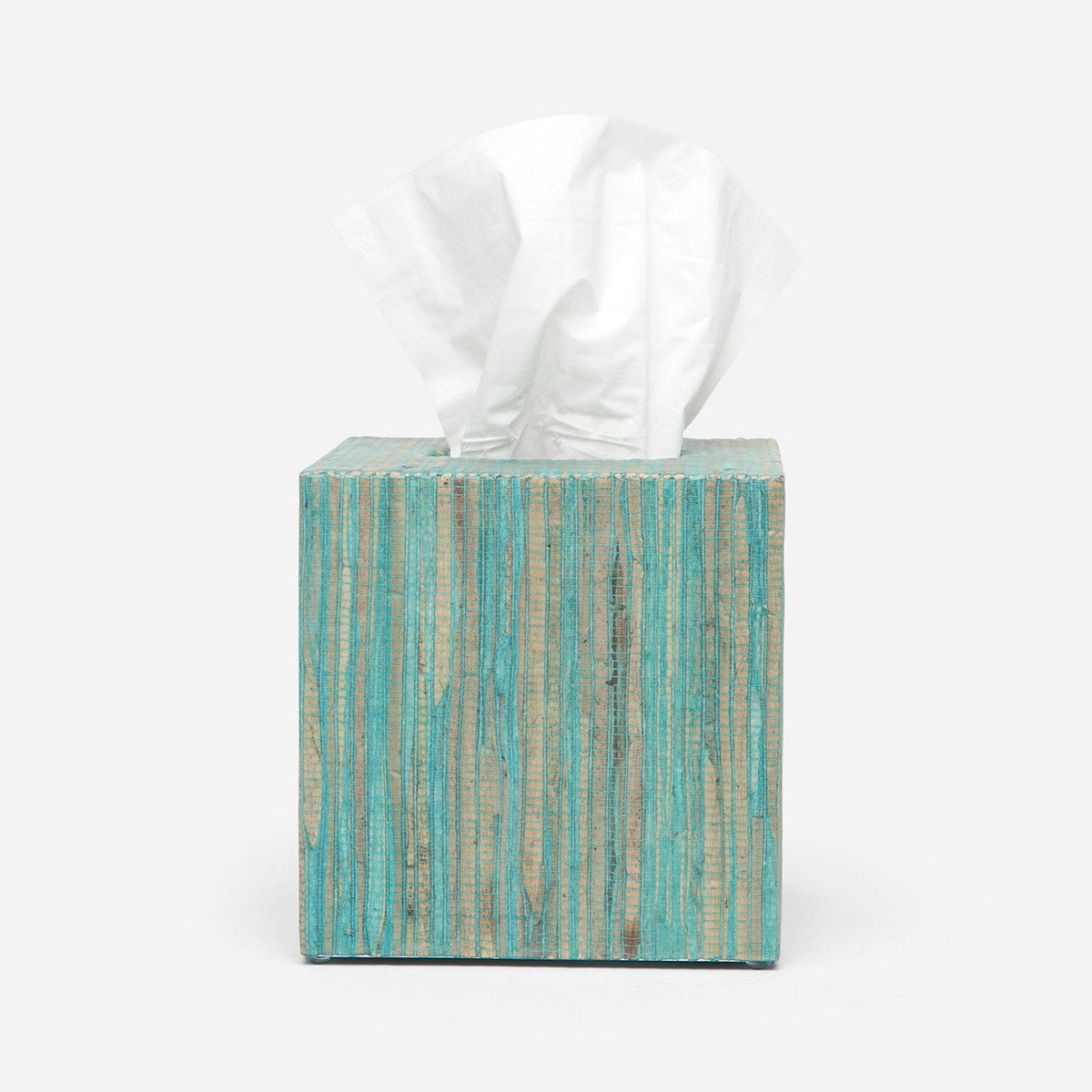 Pigeon and Poodle PP000302 Bali Tissue Box in Aqua Water Hyacinth