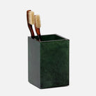 Pigeon and Poodle PP000394 Carlow Brush Holder in Emerald Gloss Vellum Leather