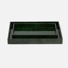 Pigeon and Poodle PP000399 Carlow Trays in Emerald Gloss Vellum Leather