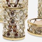 Pigeon and Poodle PP004457 Gila Brush Holder in Clear Glass/Brushed Gold Brass