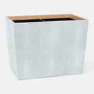 Pigeon and Poodle PP000949 Manchester Double Wastebasket in Cloud Gray Realistic Faux Shagreen